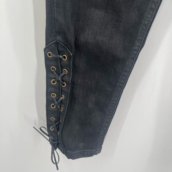 LAUREN RALPH LAUREN Jeans Size 27 / 4 NWT Denim High Rise Skinny Ankle Lace Up - Picture 6 of 11
